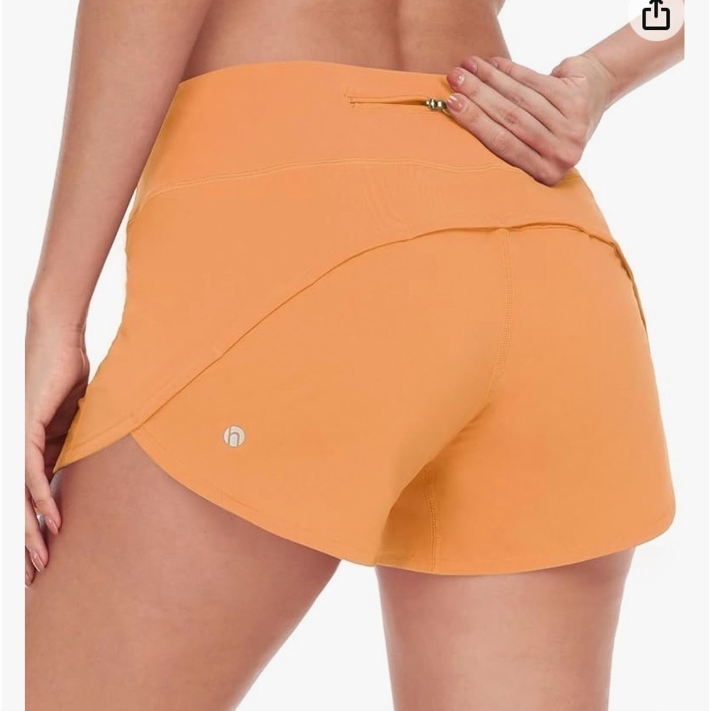 HeyNuts Focus Mid Waisted Athletic Shorts with Liner 4" size 4-6 Small